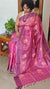 Orchid Pink Embroidered Noel Tussar Silk Saree