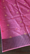 Orchid Pink Embroidered Noel Tussar Silk Saree