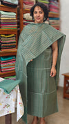 Dark Teal Woven Noel Tussar Silk Suit - MNT4