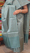 Dark Teal Woven Noel Tussar Silk Suit - MNT4