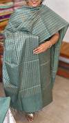 Dark Teal Woven Noel Tussar Silk Suit - MNT4
