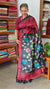 Deep Maroon Desi Tussar Kalamkari Saree - V9AC