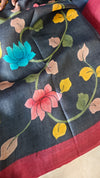 Deep Maroon Desi Tussar Kalamkari Saree - V9AC