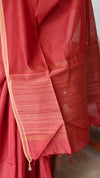 Burnt Peach Chanderi Tussar Silk Saree - ANX19