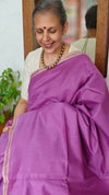 Lilac Chanderi Tussar Silk Saree - ANX19