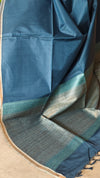 Azure Blue Chanderi Tussar Silk Saree - ANX19