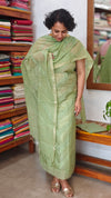 Green Chanderi and Organza Embroidered Suit - WL21