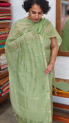 Green Chanderi and Organza Embroidered Suit - WL21