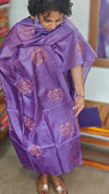 Violet Embroidered Tussar Silk Suit - VW32
