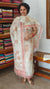 Cream and Orange Net Kota Suit with Applique Work - 38V8