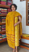Mustard Ajrakh Printed Cotton Suit