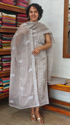 Taupe Georgette Suit with Chikankari style Embroidery - 70912