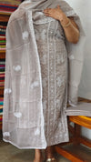 Taupe Georgette Suit with Chikankari style Embroidery - 70912