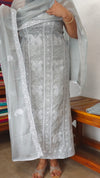 Grey Georgette Suit with Chikankari style Embroidery - 70912