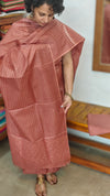 Terracotta brown Woven Noel Tussar Silk Suit - MNT4