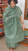 Jade Green Woven Noel Tussar Silk Suit - MNT4