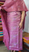 Mauve Semi Tussar Suit with Cross Stitch Embroidery - MTV6