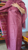 Wine Shade Woven Semi silk Suit - EW79
