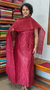 Maroon Woven Semi Silk Suit - EW79 - A