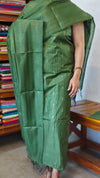 Green Woven Semi Silk Suit - EW79
