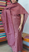Dark Mauve Woven Semi Silk Suit - EW79