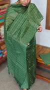 Green Woven Semi Silk Suit - EW79 - B