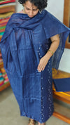 Navy Blue Woven Semi Silk Suit - EW79