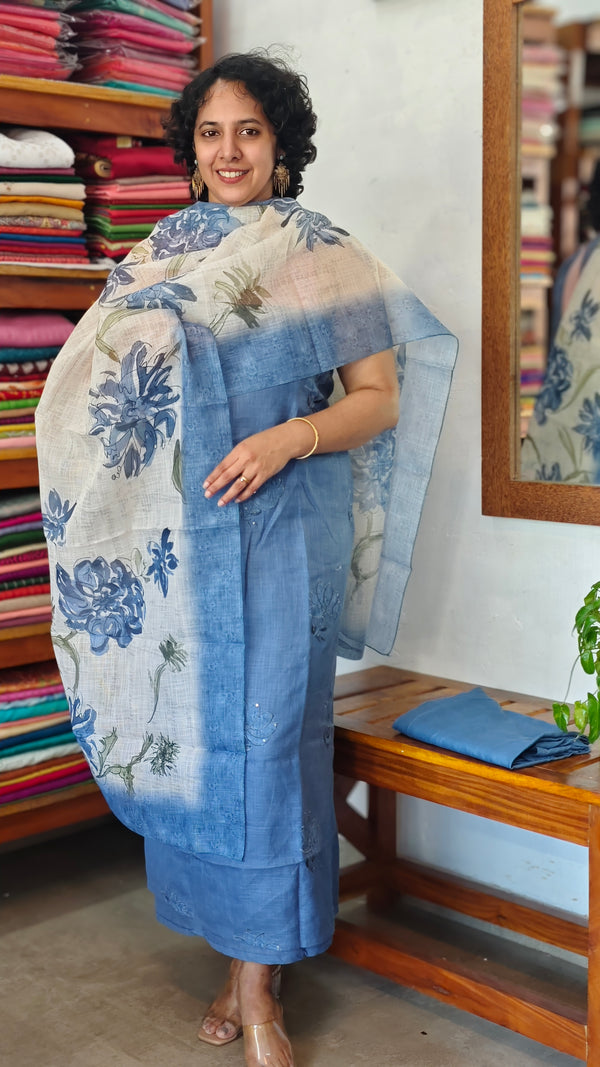 True Blue Linen Cotton Suit - BNC7