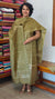 Olive Green Noel Tussar Silk Suit with Zari weaving - H834