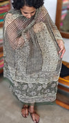 Pine Green Block Printed Kota Doria Suit - GD331