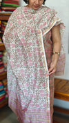 Nude Pink Block Printed Chanderi Silk Suit - MC059