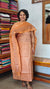 Antique Peach Semi Tussar Suit with Copper Thread Embroidery - TTV4