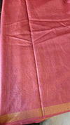 Burnt Peach Pure Moonga Silk Saree - SM32