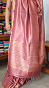 Dusty Mauve Pure Moonga Tissue Silk Saree - SM32