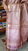Golden Mauve Pure Moonga Tissue Silk Saree - SM32