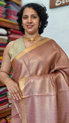 Golden Mauve Pure Moonga Tissue Silk Saree - SM32