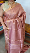 Golden Lilac Pure Moonga Tissue Silk Saree - SM32