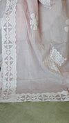 Lilac Organdy Saree with Cotton Applique - 7188