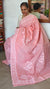 Peach Organdy Saree with Cotton Applique - 7188