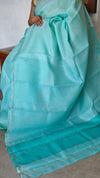 Cyan Blue Kota Saree with Hand Pita Work - KX45
