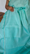 Cyan Blue Kota Saree with Hand Pita Work - KX45