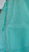 Cyan Blue Kota Saree with Hand Pita Work - KX45
