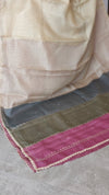 Beige Kota Saree with Hand Pita Work - KX45
