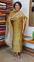 Mustard Green Block Printed Maheshwari Silk Suit - SL291
