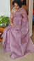 Lilac Super Net Kota Saree with Crochet Work - 9818