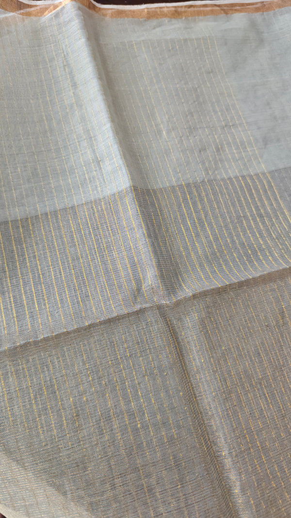 Sandstone Grey Muslin Jamdani Saree - 2971