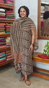 Black Cotton Suit with Kota Doria Dupatta
