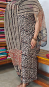 Black Cotton Suit with Kota Doria Dupatta