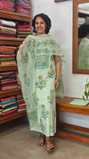 Pista Green Cotton Hakoba Suit with Kota Doria Dupatta