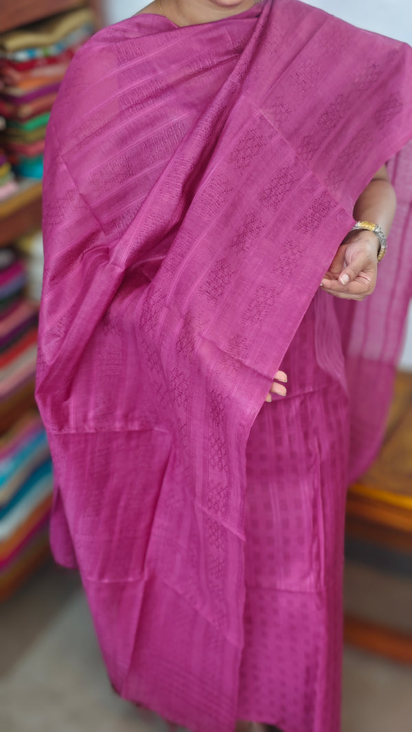 Pink Woven Semi Silk Suit - EW79A